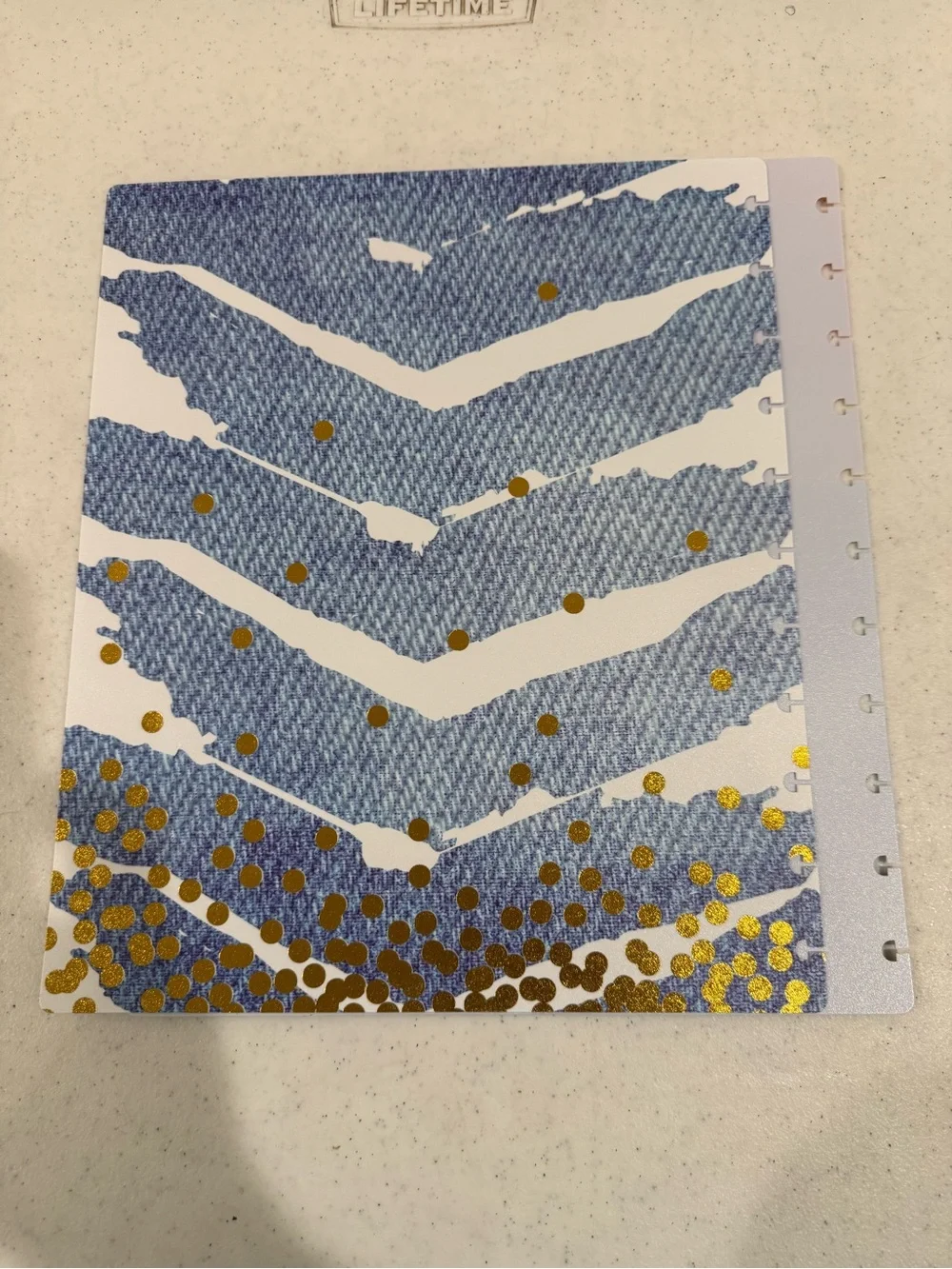 NEW TUL Planner Letter Size Reversible Covers ~ Blue and Gold Abstract